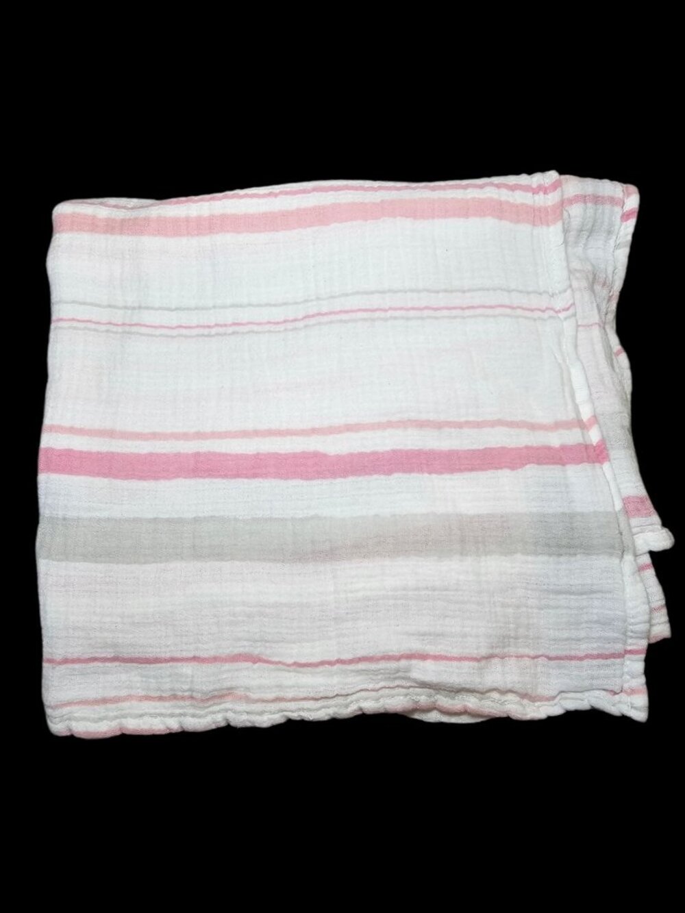Aden + Anais Swaddle Baby Blanket Muslin Cotton White Stripes Pink Gray Thin